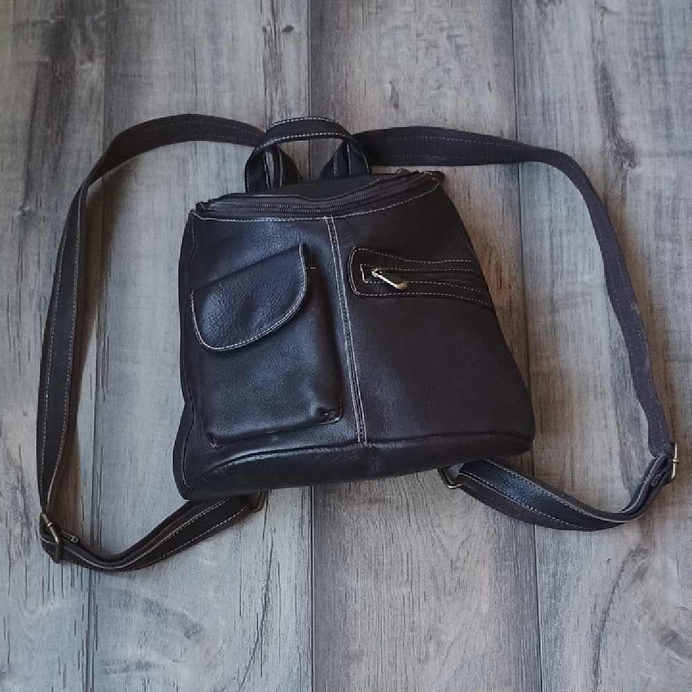 Chic Brown Leather Women's Backpack